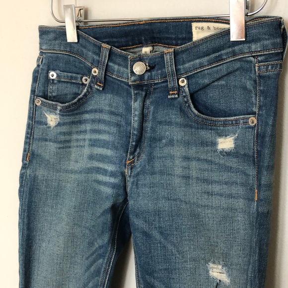Rag & bone zipper Capri in shredded - Picture 3 of 7